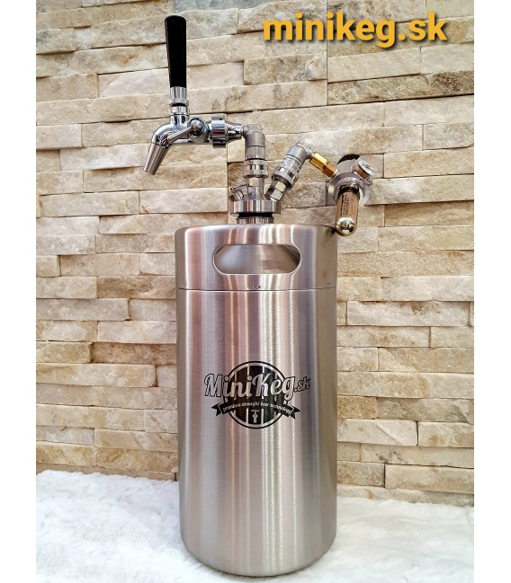 Minikeg 5 L DOUBLE WALL for beer, intertap, ss ball locks, jolly head, CO2 regulator