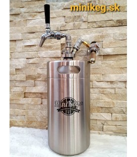 Minikeg 5 L DOUBLE WALL for beer, stainless tap and ball locks, jolly head, CO2 regulator