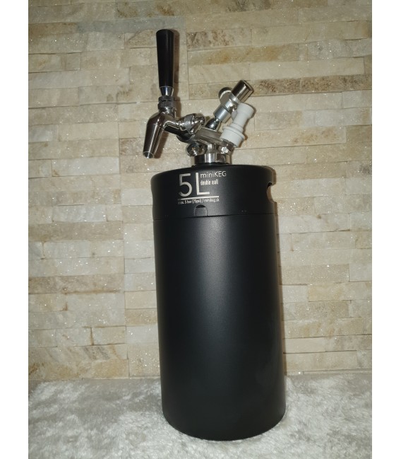 Minikeg 5L DOUBLE WALL black BEER complet system