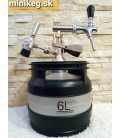 6L A type bottom minikeg with profi tap with compensator