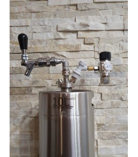 10 L stainless jolly with Chrome tap and sodastream regulator