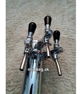 beer tower with three chrome tap
